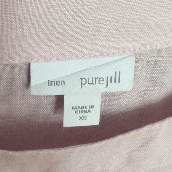 PureJill blush pink linen top size XS oversized boxy minimalist contemporary - Picture 4 of 5